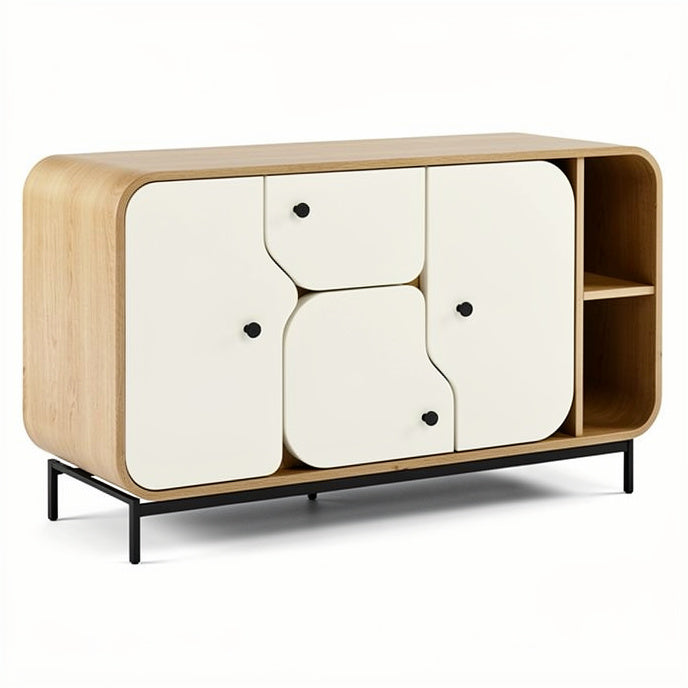 **Modern Minimalist Wooden Sideboard with Storage Compartments**