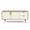 **Modern Minimalist Wooden TV Stand with Storage Drawers**