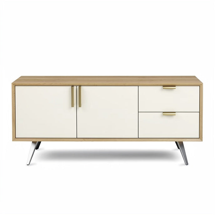 **Modern Minimalist Wooden TV Stand with Storage Drawers**