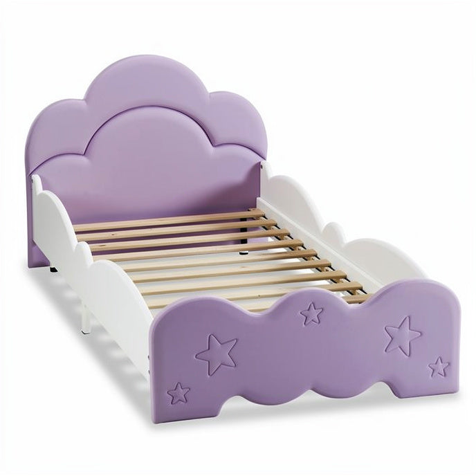 **Technical Title: "Child's Bed with Cloud Design and Star Motif"**